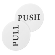 2Stk Abnehmbare Push Pull Aufkleber Aus Acryl Für Glastüren Weiß
