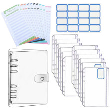 1Set Weißes PVC-Budgetbuch A6 Mit Losen Blättern Für Büro & Reise