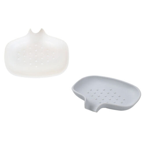 2 seifenspender, badezimmer-seifenhalter (weiß, grau)