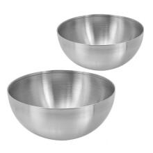 2 silberne Edelstahlschüsseln zum Servieren von , Müsli, Snacks