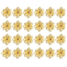 24 aus metall mit blumenform, papierhandtuch-ringe