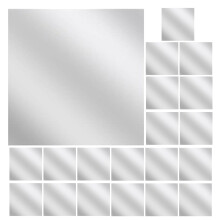 20 selbstklebende acryl spiegelfliesen silber für diy heim