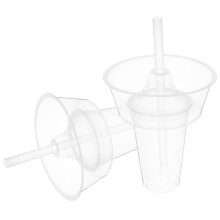 2 sets kunststoff becher mit strohhalmen für