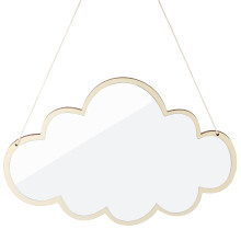 hängespiegel wolkenform mit holzrahmen für bad schlafzimmer flur