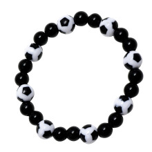 Herren Fußball Perlenarmband Schwarz Minimalistisch Kunststoff
