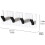 Piano Hook Hidden Foldable Four-Grid Hook For Key And Hat Storage Folding Hat Hook 4