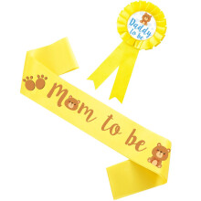 2 „mom to be“-schleier, „dad to be“-anstecker, corsage baby shower