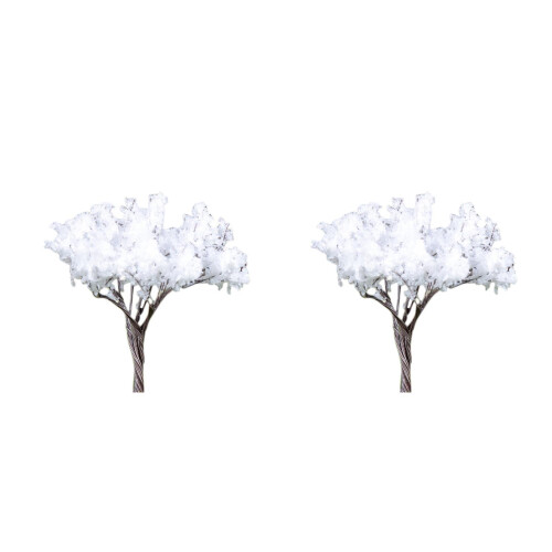 2 kunststoff mini-bäume schneeflockenbaum für modellbau 1