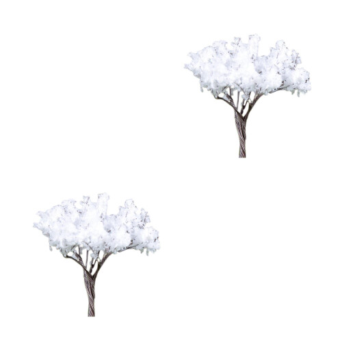2 kunststoff mini-bäume schneeflockenbaum für modellbau 2