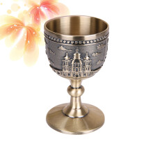 klassischer likörglas aus kupfer, handgefertigt mit gravurmuster