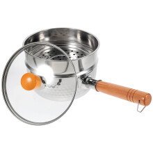 doppelwandiger suppentopf mit dampfgarer, nudeltopf, milchtopf