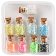 9-teiliges Wunschkugel-Set mit Glasfläschchen und Korkverschluss