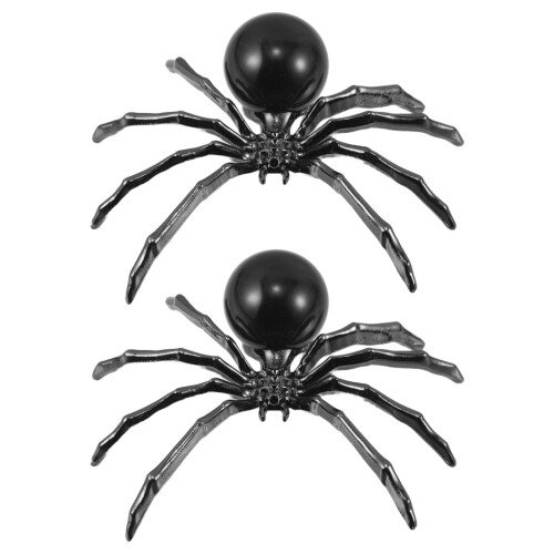 4 Halloween Spinne Aus Obsidian Kugel Legierung 1