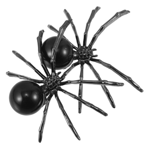 4 Halloween Spinne Aus Obsidian Kugel Legierung 2
