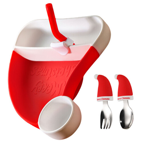 1 set silikon weihnachtsmannmütze form mit gabel löffel