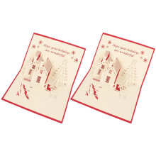 2 weihnachtsgruß 3d-ausschnittburg kreatives geschenk