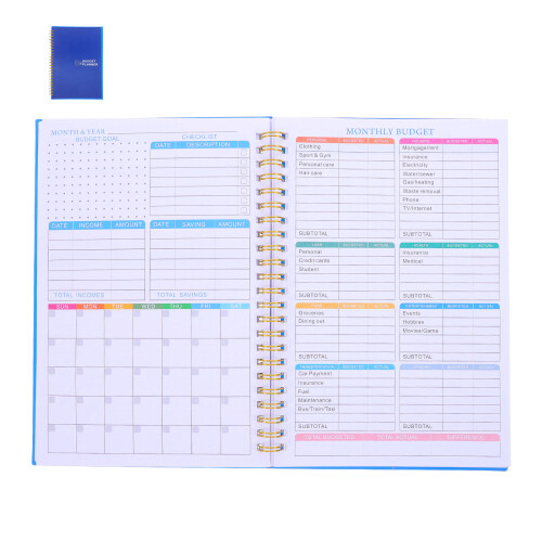 libreta a5 inglés para planificación mensual y gestión de