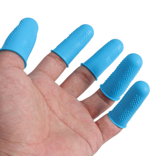funda silicona dedos protector guante azul 12 uds 1