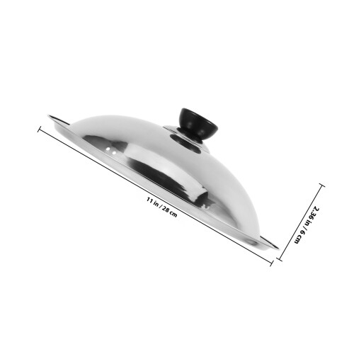 Stainless Steel Pan Cover Round Pot Lid Kitchen Accessory Silver 1