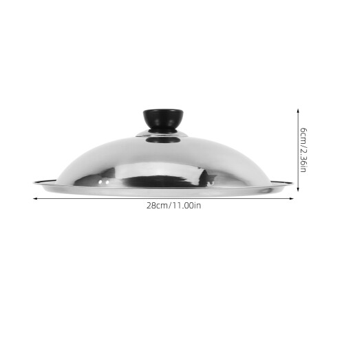 Stainless Steel Pan Cover Round Pot Lid Kitchen Accessory Silver 2
