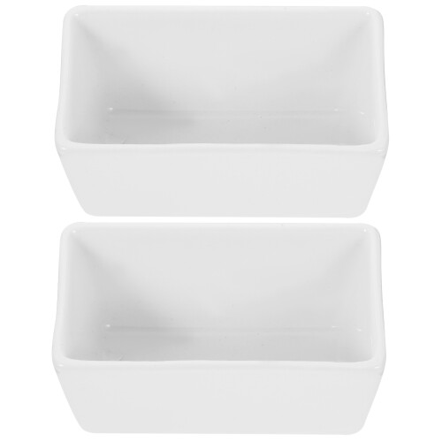 2 Unidades Tazón Plano Rectangular Café