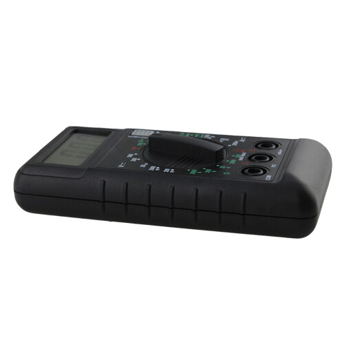 mini multímetro digital con buzzer, protección, lcd, ca/cc (negro) 2