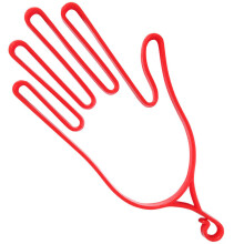 4 percheros de plástico con forma de mano para guantes ( )
