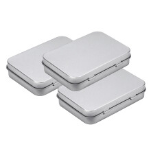 3 cajas de hojalata plateadas para guardar llaveros y regalos
