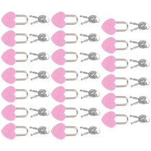 20Sets Herzförmiges Mini Vorhängeschloss Metall Mit Schlüssel Rosa