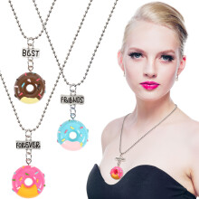 colliers enfants 3 pièces pendentifs donut gravés