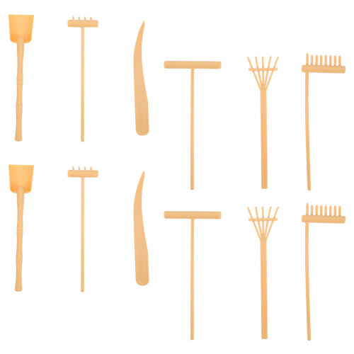 2 ensembles outils table sable – râteau et accessoires jardin zen