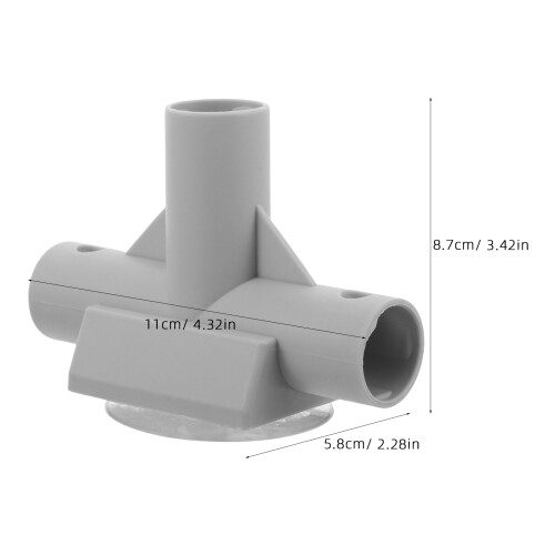 t shaped 3 way plastic pipe connector with silicone suction cup 1