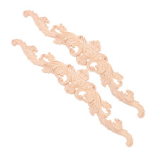 2pcs Wood Carving Applique European Style Wooden Trim for DIY