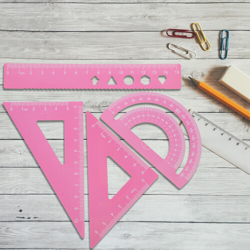 4pcs aluminum alloy ruler set for students engineers school office 2