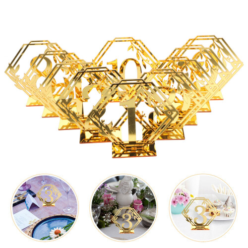 10pcs Hexagonal Number 1-10 Table Sign for Banquet 2