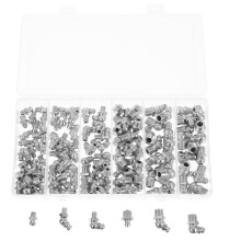 1 Set Carbon Steel Grease Fittings 1/4" 1/8" 180 90 45 Galvanized
