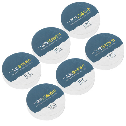 6pcs Disposable Compressed Bath Towel Tablet for Travel