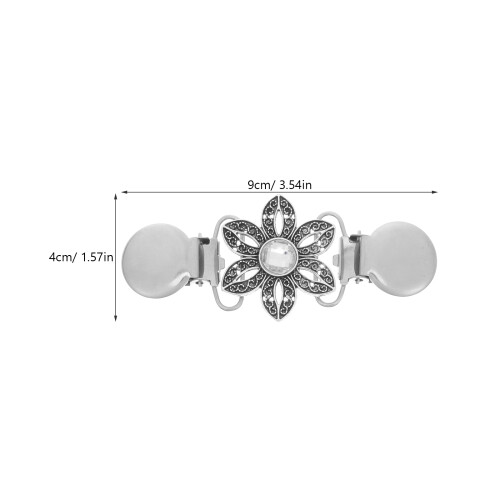 2er-pack pullover-clips mit weißen kristallen, silber 2