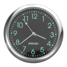 Round Car Clock Accessories Silver Electroplated Steel 1pcs