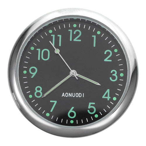 Round Car Clock Accessories Silver Electroplated Steel 1pcs