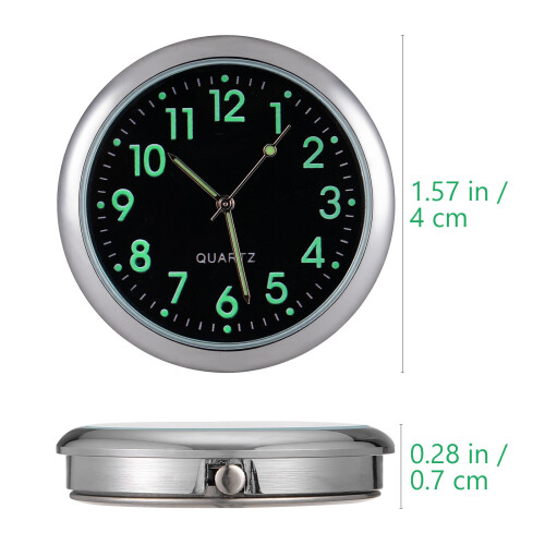 Round Car Clock Accessories Silver Electroplated Steel 1pcs 1
