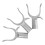 3 Pcs Rod Clothes Fork Head 9.50x6.00x2.00cm Silver 5