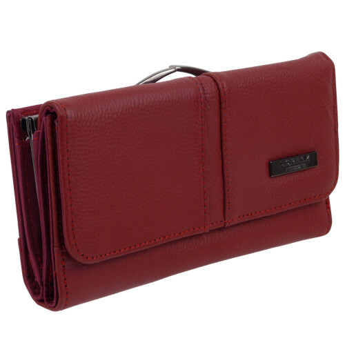 (Red) Lorenz Ladies Leather Purse/Wallet Multiple Slots 1