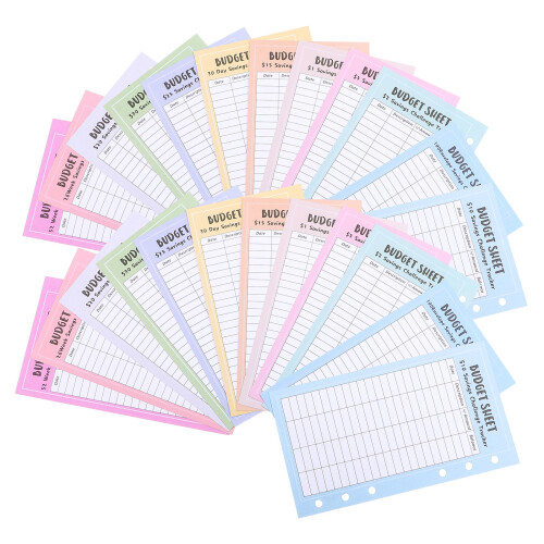 Saving Binder Money Savings Sheets Assorted Color 48 Sheets
