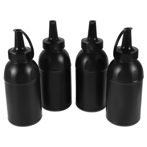 4Pcs Small Plastic Storage Bottles with Lids Black for Outdoor Use