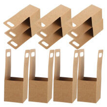 10 Pcs Cup Holder With Carrying Handle Cardboard Holders Brown