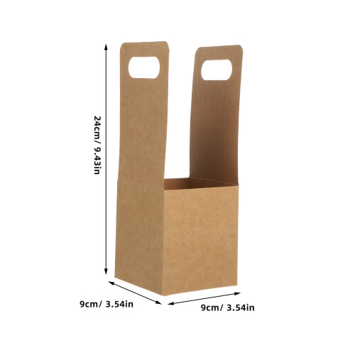 10 Pcs Cup Holder With Carrying Handle Cardboard Holders Brown 1