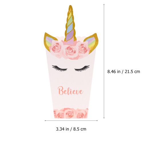 12pcs unicorn printed popcorn boxes, paper storage holders (b style) 1