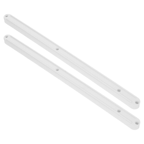 2Pcs Plastic Drawer Slides Smooth Full Extension White Cabinet Rails
