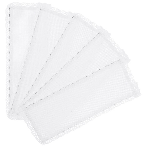 Raindrops Bookmark To Embroider Diy Design White Polyester 5pcs
